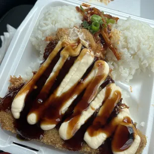 Ahi Katsu Plate all rice add poke