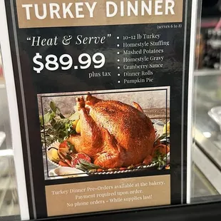 Thanksgiving turkey dinner meal packs 2024