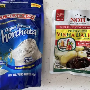 Spice for dinner and a drink mix that I love! Got couple packages of the Vinha D&apos;alhos and instructions for the recipe substitution.