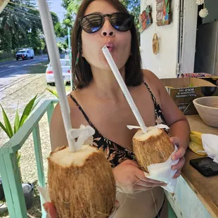 Ice cold coconuts! These smaller ones were given to us for $7 (normally $10)