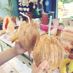 Fresh cut cold coconut water! So refreshing!