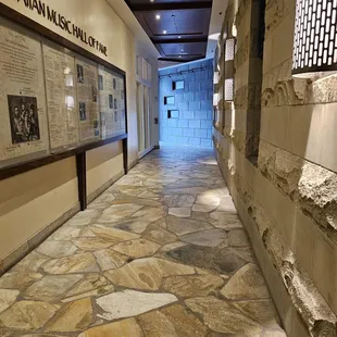 Walk through this hallway to get to the shops and restaurants