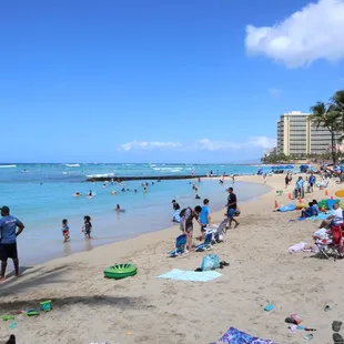 people enjoying the beach