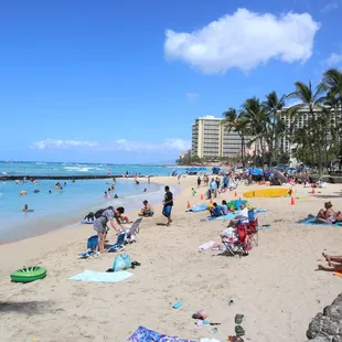 people enjoying the beach