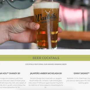 menu as of May 2022