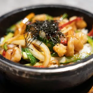 Hot stone  rice  really  really  very  good.