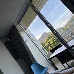 Waking up to the view of diamond head from our bed