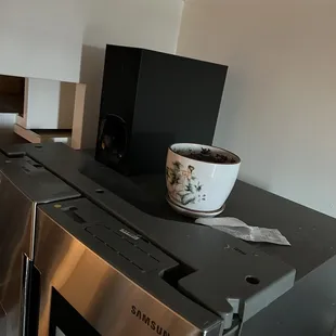 All the appliances and furniture had dust on it