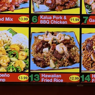 a variety of hawaiian food