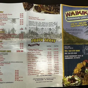 2 of 2 -- their paper menu as of 10-21-2024