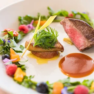 U.S. Prime Roasted Rib-eye &amp; Seared Foie Glas -Dinner