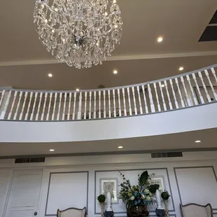 Beautiful chandelier in foyer