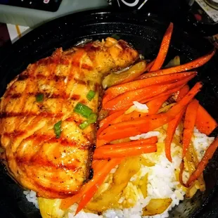 Salmon Teriyaki, not overcooked....