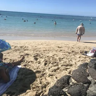 Waikiki beach right across the street