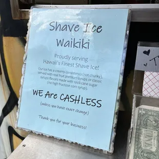 Note this spot is cashless, unless you have exact change