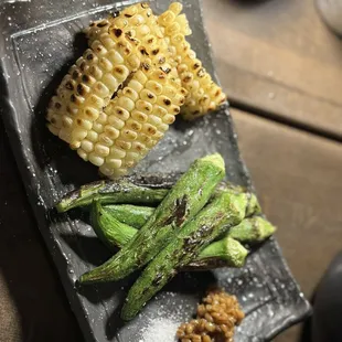Corn and okra