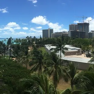 This was my view from the eighth fl  1 Br with Outrigger Waikiki shore.