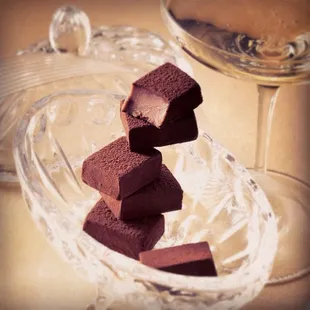 Indulge in ROYCE&apos; Chocolate&apos;s Nama Chocolate &quot;Champagne Pierre Mignon&quot; at Waikiki Tea House.
