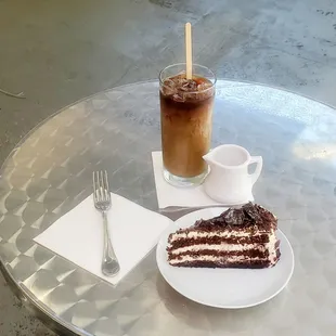 Black Forest Cake and Iced Coffee