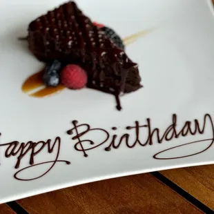 a piece of chocolate cake on a plate