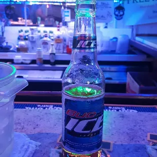 a bottle of mountain dew on a table
