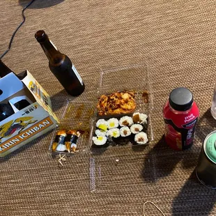 Unagi, vegetable tempura? Kanpyo and daikon sushi?