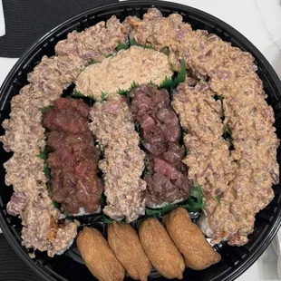 Looks are deceiving, spicy ahi is gross with a relish taste. Sushi rice is hard. Ordered 3 hrs in advance before pick up.  1/10 rating.