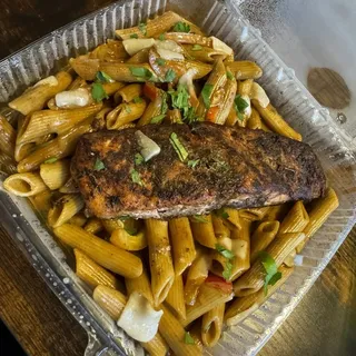 Jerk Salmon Rasta Pasta
