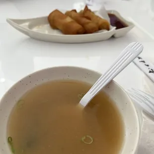 Miso Soup and Spring Roll