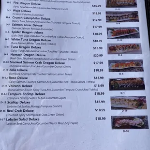 menu