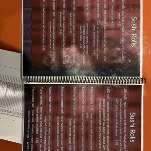 a menu for a restaurant