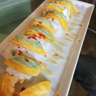 Mango shrimp tempura