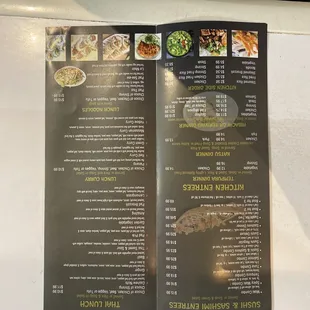 Take out menu