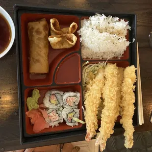 Tempura shrimp bento box