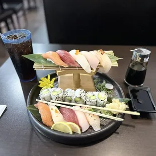 sushi and sashimi, sushi, food, sashimi