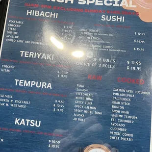 menu