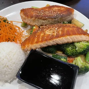 Salmon teriyaki.