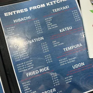 menu