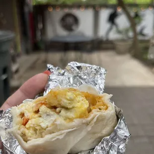 Migas breakfast taco