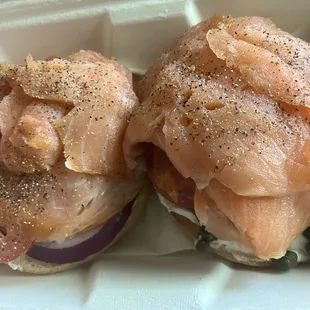 Their excellent Smoked Salmon on a Bagel, $14.50. Good ingredients, generous enough to share with a friend. 10MAR24