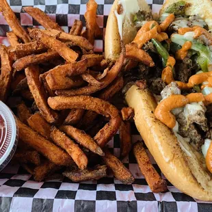 Philly Cheesesteak Sandwich (ask for the red sauce on the side instead, it's spicy!)