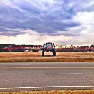 Across the street from the store