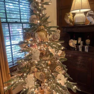 Inside - decorated for the holiday season