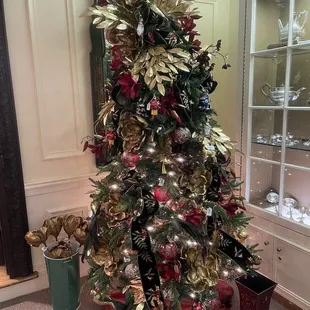 Inside - decorated for the holiday season