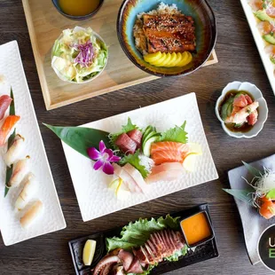sushi, sushi and sashimi, sashimi, food