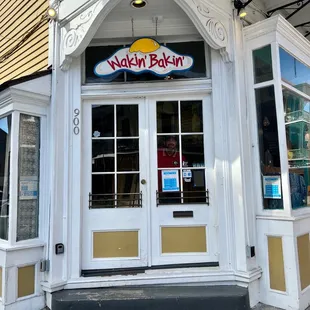the front door of a restaurant