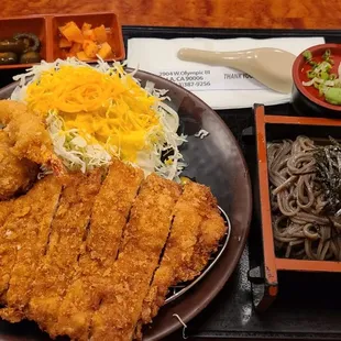 Pork cutlet combo with soba!