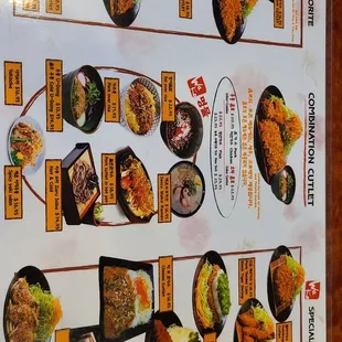 Menu taped onto the table