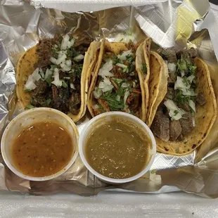 The Asada, Al pastor and Barbacoa tacos