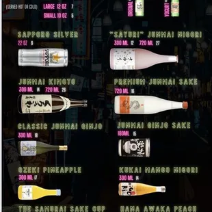 Drink menu